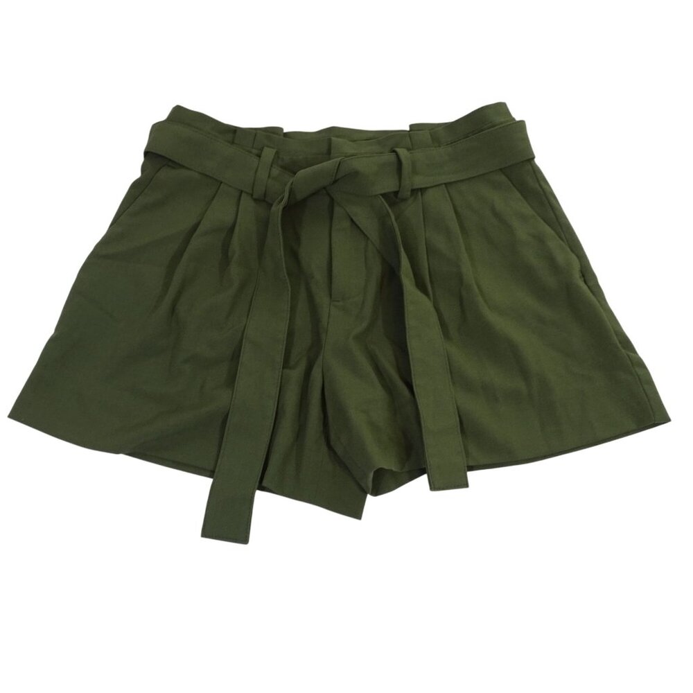 Banana Republic Women Green High Waisted Belted Pleated Paperbag Shorts Size 4
